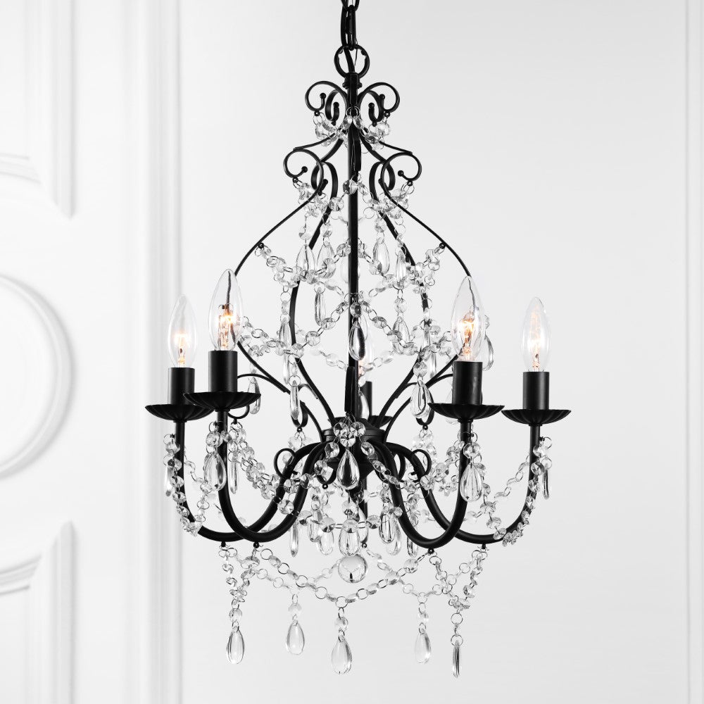 Tiana 5-Light 17" Crystal/Metal LED Chandelier