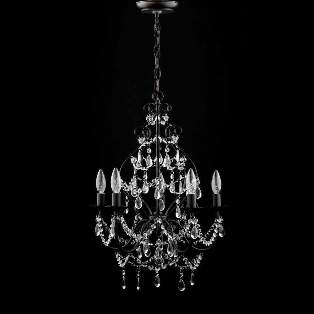 Tiana 5-Light 17" Crystal/Metal LED Chandelier