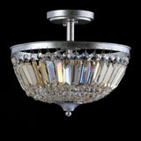 Alina 14.2" 3-Light Crystal / Metal LED Semi-Flush Mount