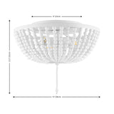 Mila 15" Wood Beaded/Metal LED Flush Mount