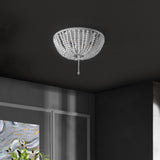 Mila 15" Wood Beaded/Metal LED Flush Mount