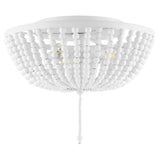 Mila 15" Wood Beaded/Metal LED Flush Mount