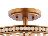 Jordan 14" Wood Beaded/Metal LED Flush Mount