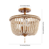 Jordan 14" Wood Beaded/Metal LED Flush Mount