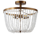 Rex 15" Stone/Metal LED Flush Mount
