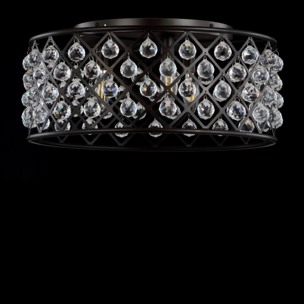 Belem 19" Metal/Crystal LED Flush Mount Ceiling Light