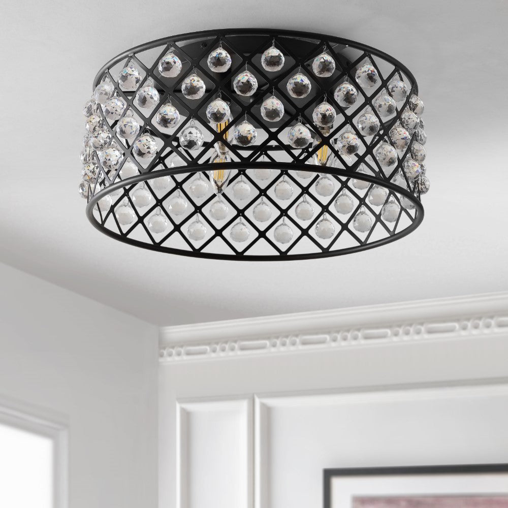 Belem 19" Metal/Crystal LED Flush Mount Ceiling Light
