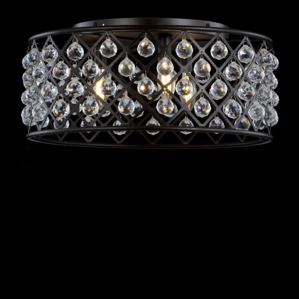 Belem 19" Metal/Crystal LED Flush Mount Ceiling Light