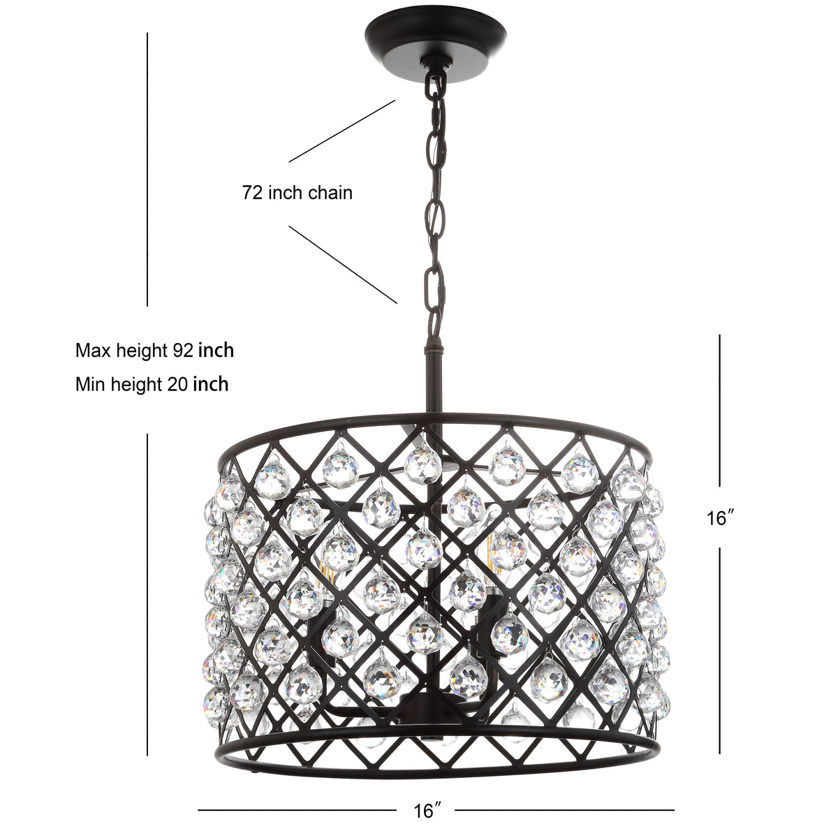 Minar Crystal/Metal LED Pendant