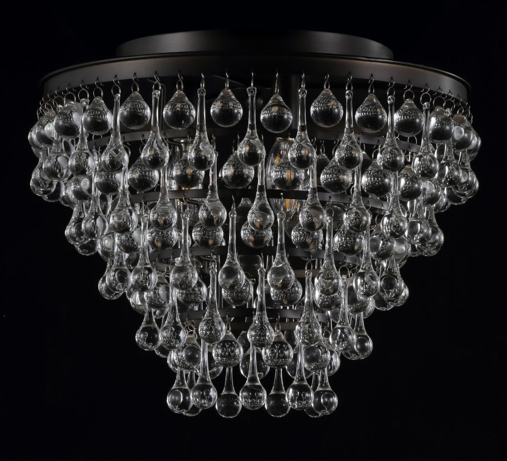 Calypso 16" Metal/Crystal LED Flush Mount