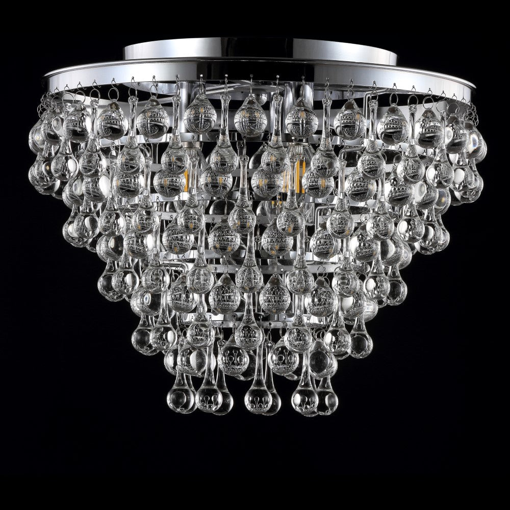 Calypso 16" Metal/Crystal LED Flush Mount