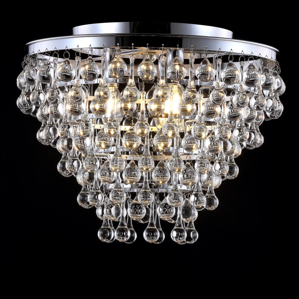 Calypso 16" Metal/Crystal LED Flush Mount