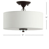 Spiral 15" Metal/Crystal LED Semi-Flush Mount