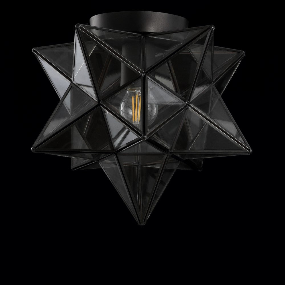 Gimignano 12" Moravian Star Metal/Clear Glass LED Flush Mount
