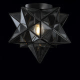 Gimignano 12" Moravian Star Metal/Clear Glass LED Flush Mount