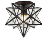 Gimignano 12" Moravian Star Metal/Clear Glass LED Flush Mount