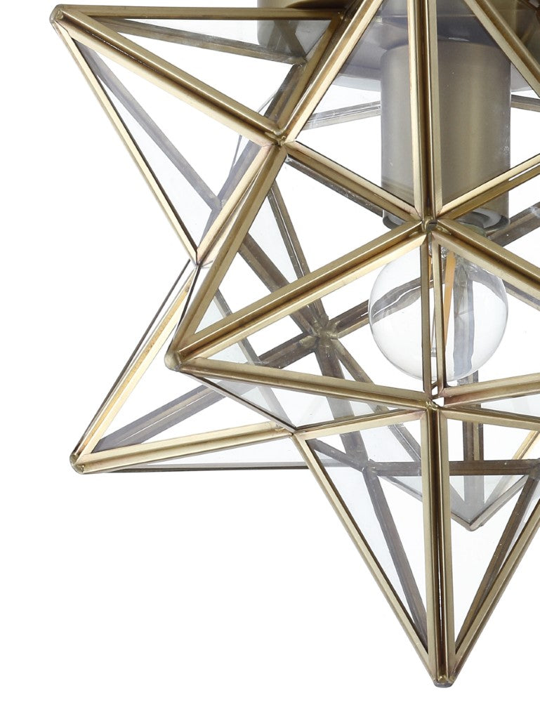 Gimignano 12" Moravian Star Metal/Clear Glass LED Flush Mount