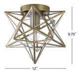Gimignano 12" Moravian Star Metal/Clear Glass LED Flush Mount