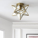 Gimignano 12" Moravian Star Metal/Clear Glass LED Flush Mount