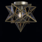 Gimignano 12" Moravian Star Metal/Clear Glass LED Flush Mount