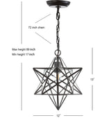 Gimignano 12" Moravian Star Metal/Clear Glass LED Flush Mount