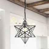 Gimignano 12" Moravian Star Metal/Clear Glass LED Flush Mount