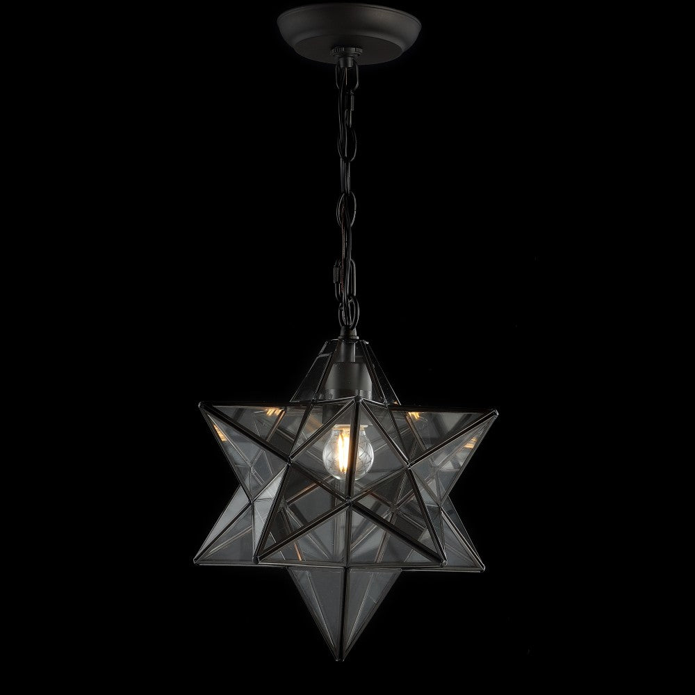 Gimignano 12" Moravian Star Metal/Clear Glass LED Flush Mount
