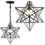 Gimignano 12" Moravian Star Metal/Clear Glass LED Flush Mount