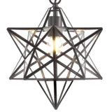 Gimignano 12" Moravian Star Metal/Clear Glass LED Flush Mount