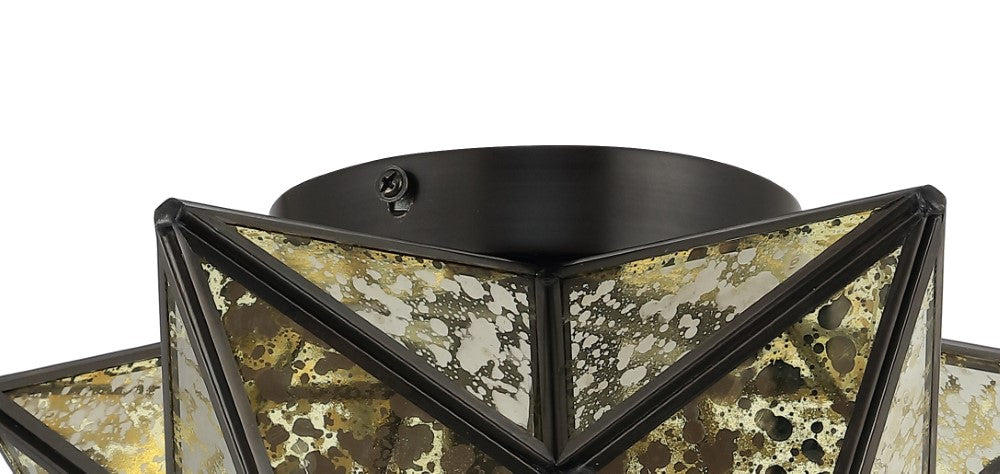Gimignano 12" Moravian Star Metal/Clear Glass LED Flush Mount