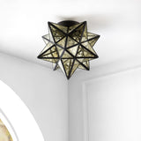 Gimignano 12" Moravian Star Metal/Clear Glass LED Flush Mount