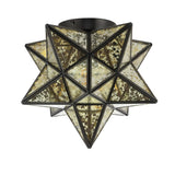 Gimignano 12" Moravian Star Metal/Clear Glass LED Flush Mount