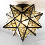 Gimignano 12" Moravian Star Metal/Clear Glass LED Flush Mount