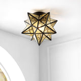 Gimignano 12" Moravian Star Metal/Clear Glass LED Flush Mount