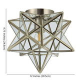 Gimignano 12" Moravian Star Metal/Clear Glass LED Flush Mount