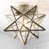 Gimignano 12" Moravian Star Metal/Clear Glass LED Flush Mount