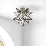 Gimignano 12" Moravian Star Metal/Clear Glass LED Flush Mount