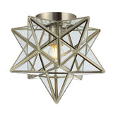 Gimignano 12" Moravian Star Metal/Clear Glass LED Flush Mount