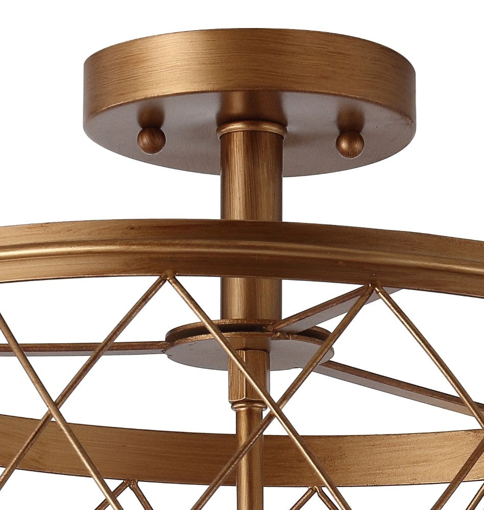 Pisa 15" 3-Light Metal LED Semi Flush Mount Ceiling Light