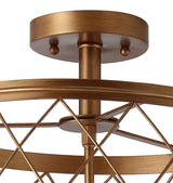 Pisa 15" 3-Light Metal LED Semi Flush Mount Ceiling Light