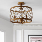 Pisa 15" 3-Light Metal LED Semi Flush Mount Ceiling Light