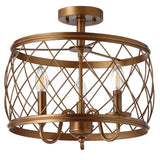 Pisa 15" 3-Light Metal LED Semi Flush Mount Ceiling Light