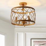 Pisa 15" 3-Light Metal LED Semi Flush Mount Ceiling Light