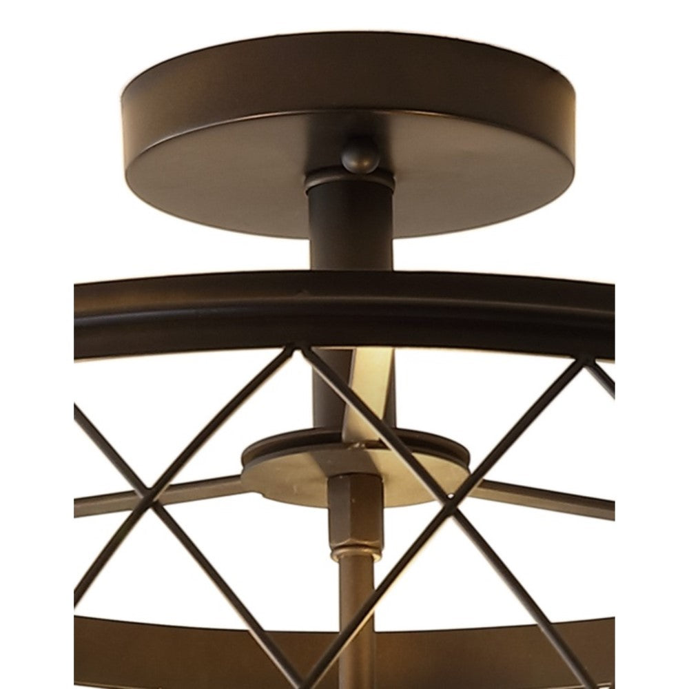 Pisa 15" 3-Light Metal LED Semi Flush Mount Ceiling Light