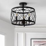 Pisa 15" 3-Light Metal LED Semi Flush Mount Ceiling Light