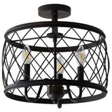 Pisa 15" 3-Light Metal LED Semi Flush Mount Ceiling Light