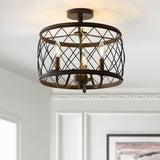 Pisa 15" 3-Light Metal LED Semi Flush Mount Ceiling Light