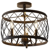Pisa 15" 3-Light Metal LED Semi Flush Mount Ceiling Light