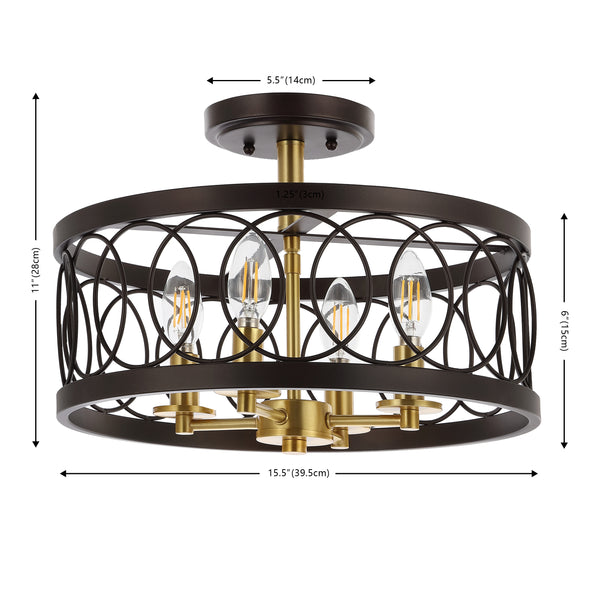 Dimension Image Oil Rubbed Bronze/Brass Gold