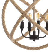 Marigold 4-Light 20" Adjustable Globe Metal/Rope LED Pendant